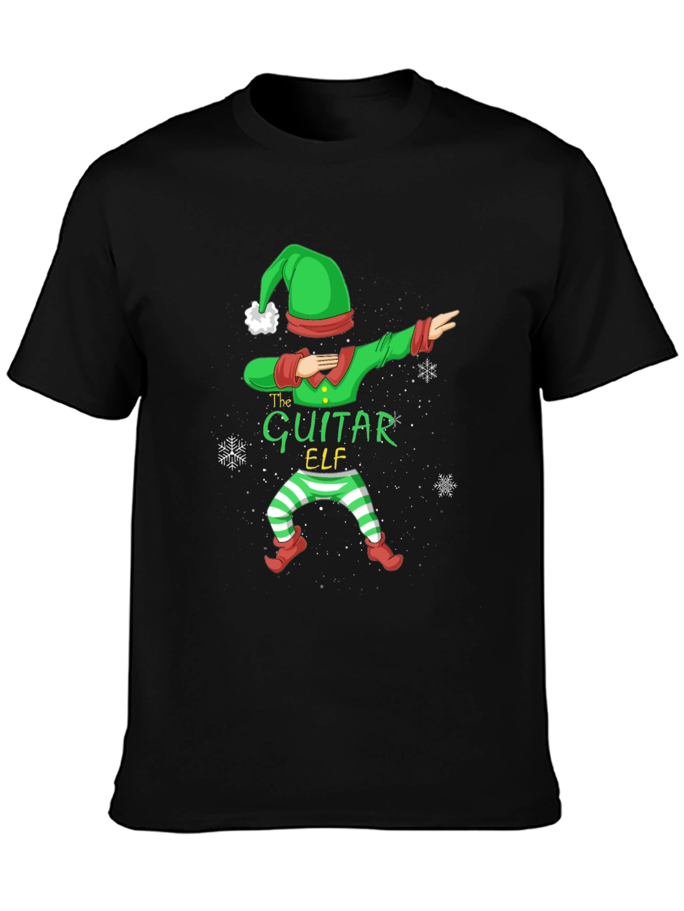 The Guitar Elf Dabbing Christmas Tee