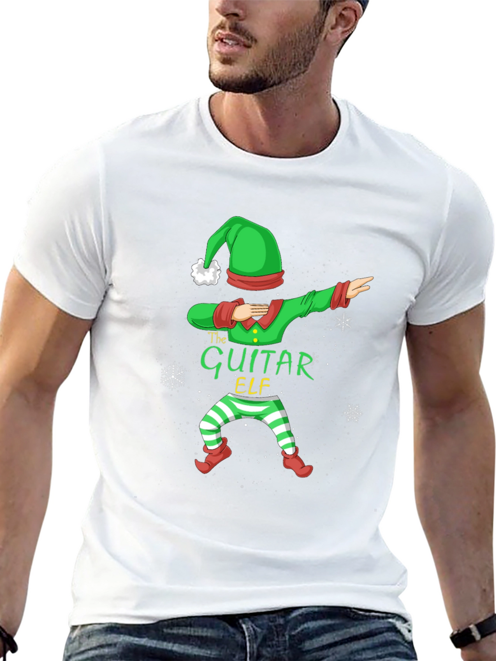 The Guitar Elf Dabbing Christmas Tee