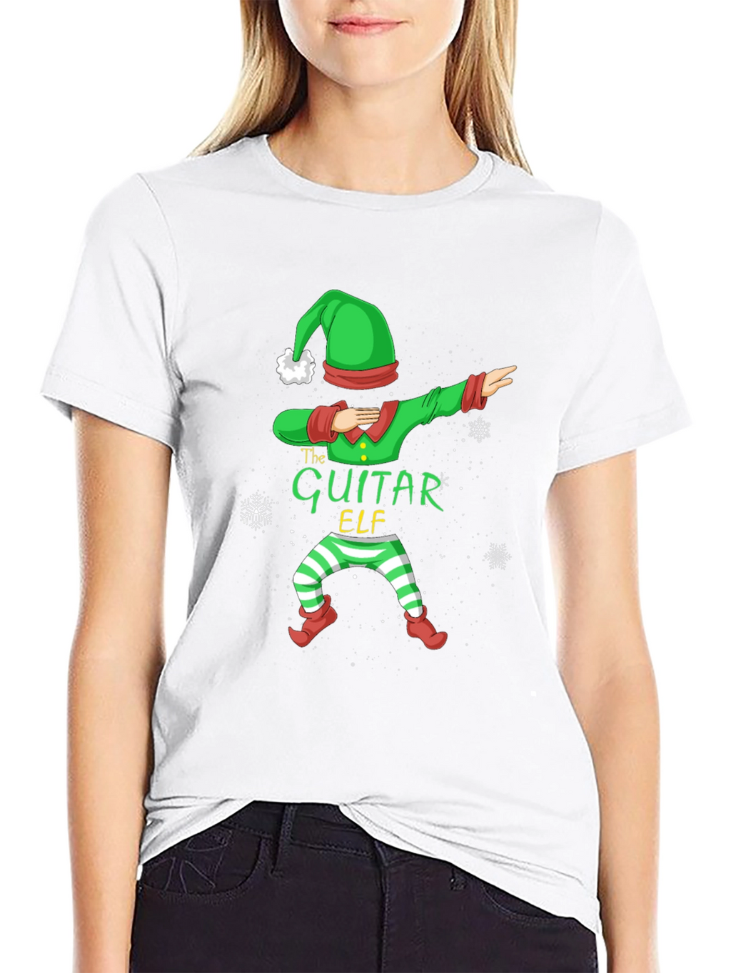 The Guitar Elf Dabbing Christmas Tee