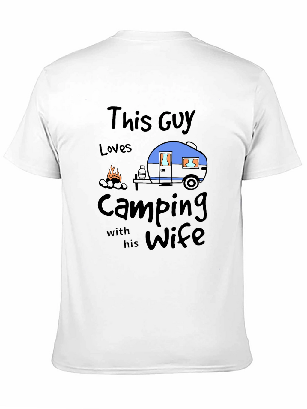 Camping with Wife Black T-Shirt