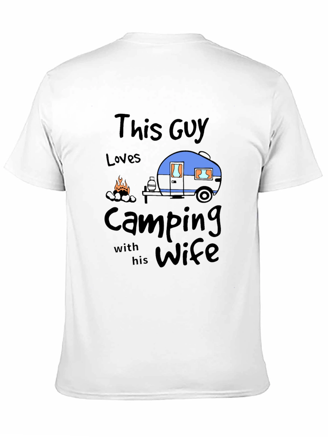 Camping with Wife Black T-Shirt