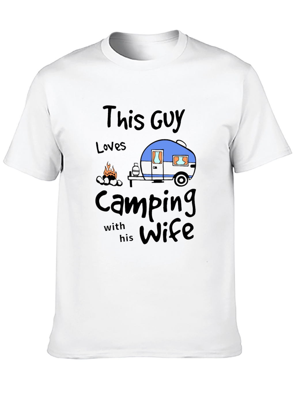 Camping with Wife Black T-Shirt