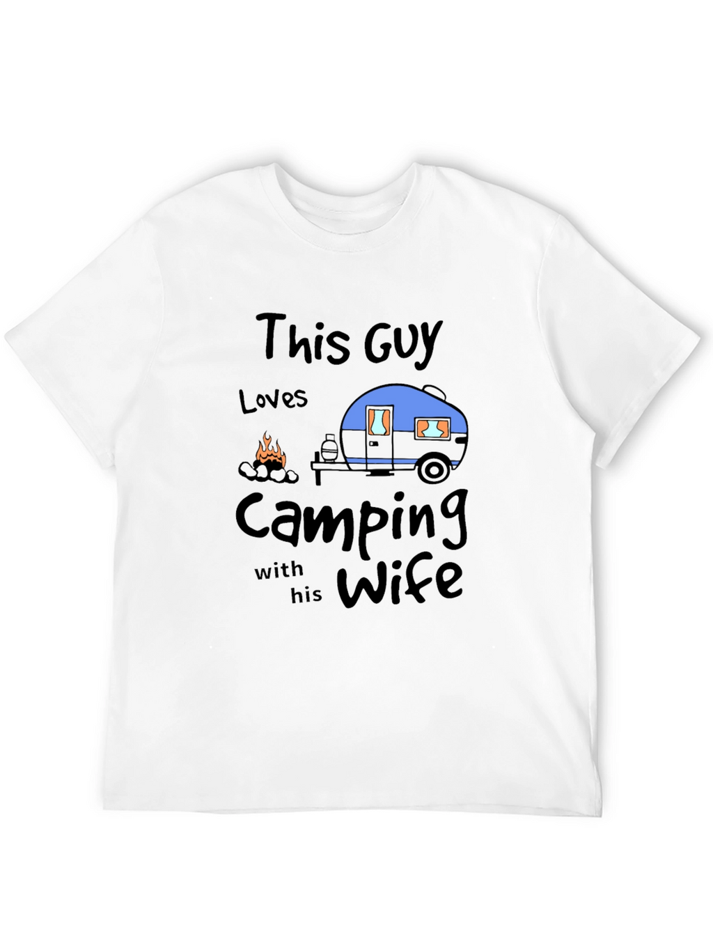 Camping with Wife Black T-Shirt
