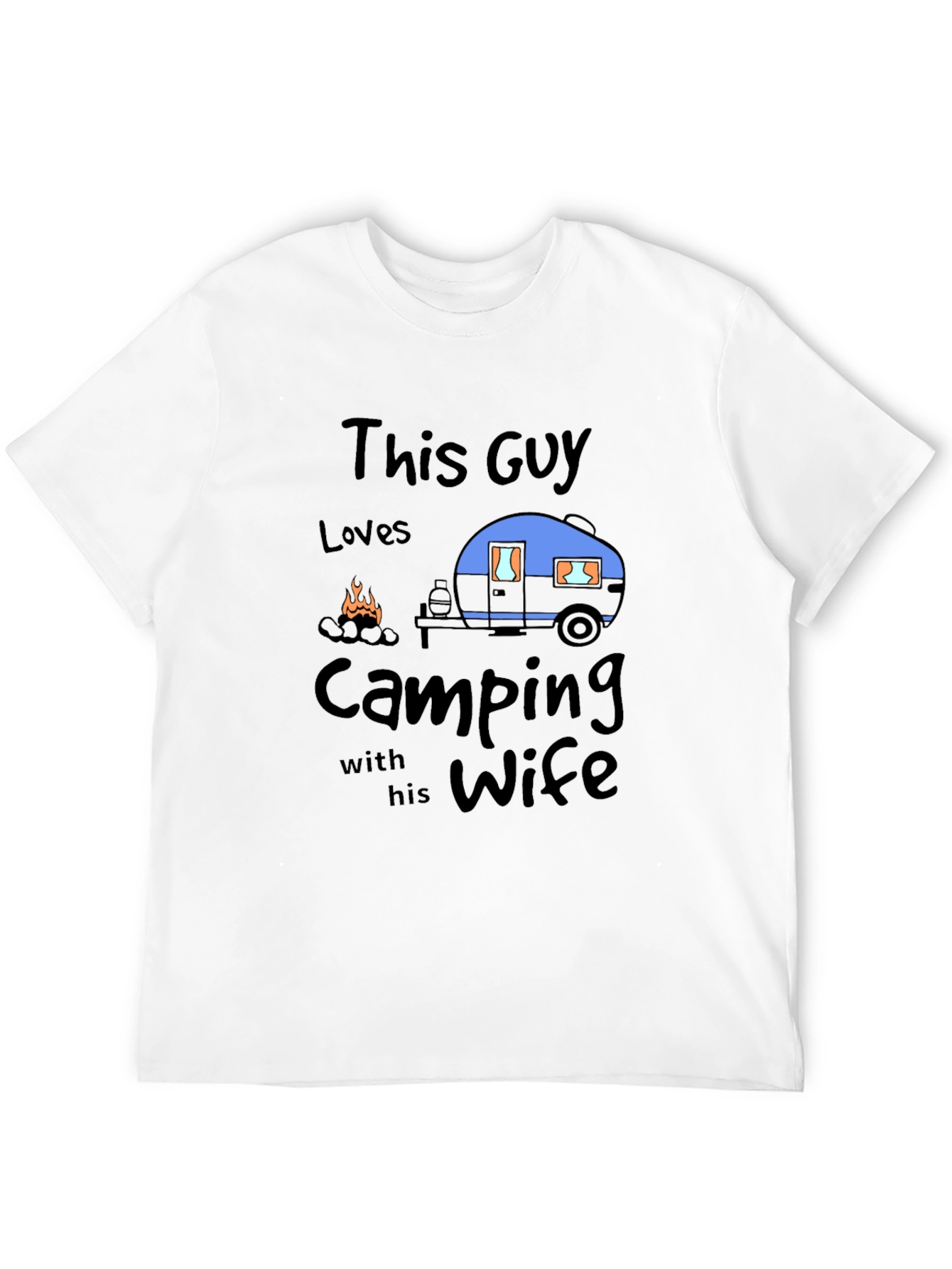 Camping with Wife Black T-Shirt