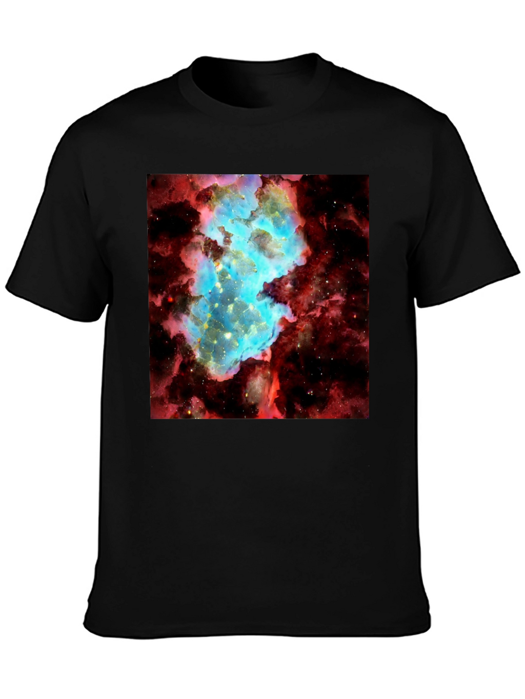 Nebula Graphic Tee - Galaxy Universe Print Black T-Shirt