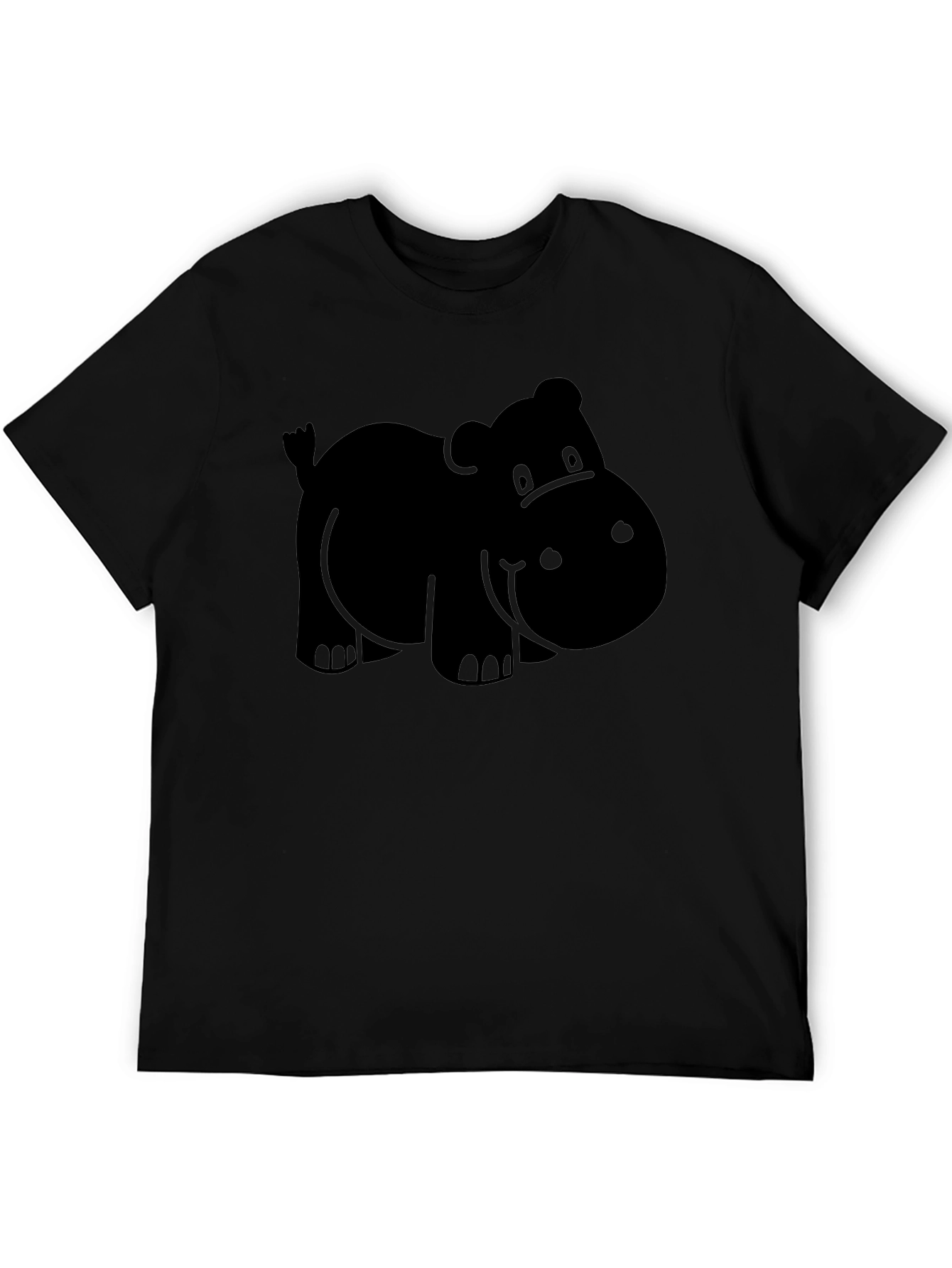 Hippo Graphic Tee - Black Cotton Comfort
