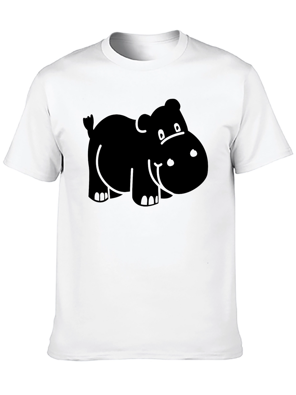Hippo Graphic Tee - Black Cotton Comfort