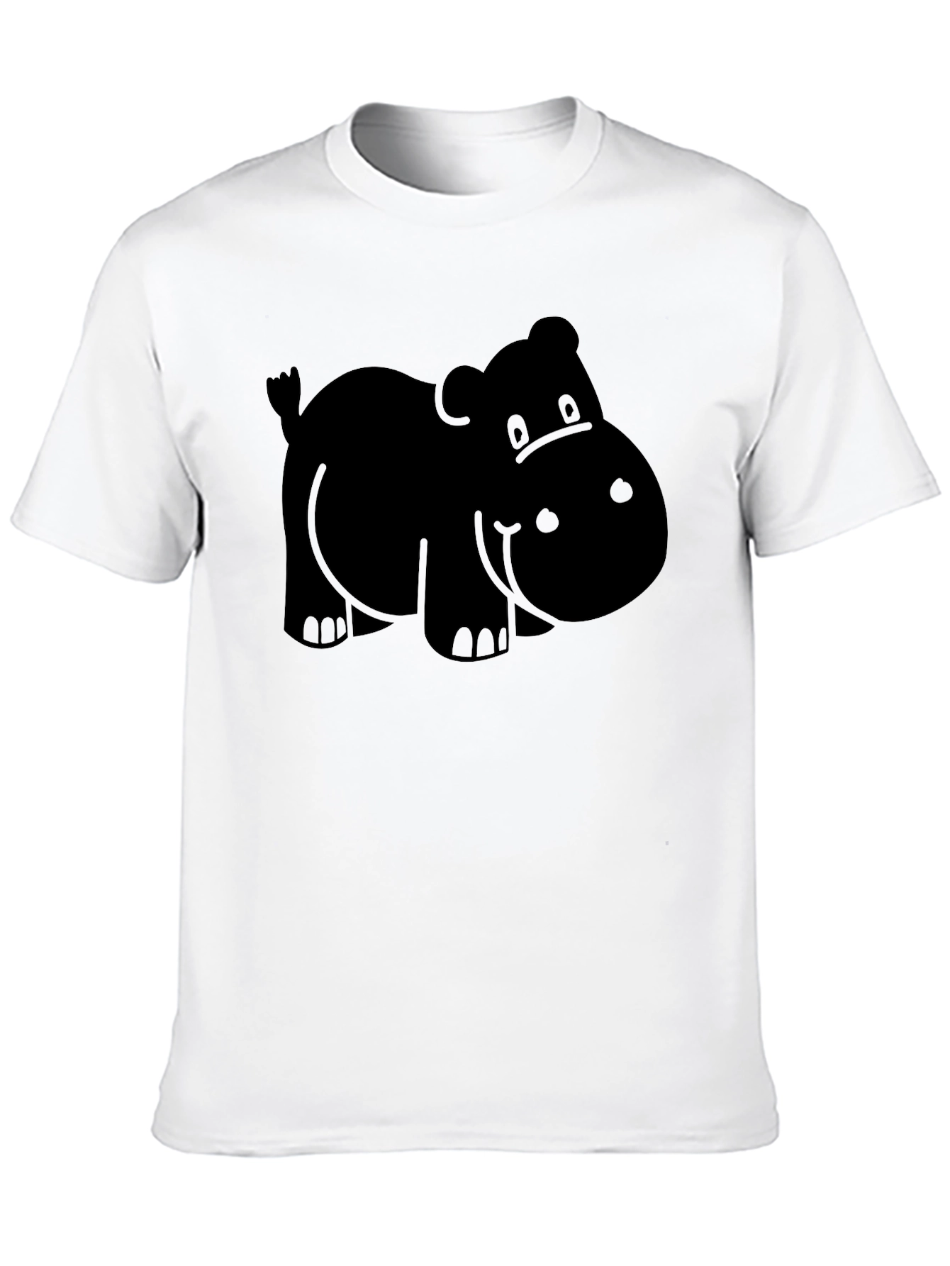 Hippo Graphic Tee - Black Cotton Comfort