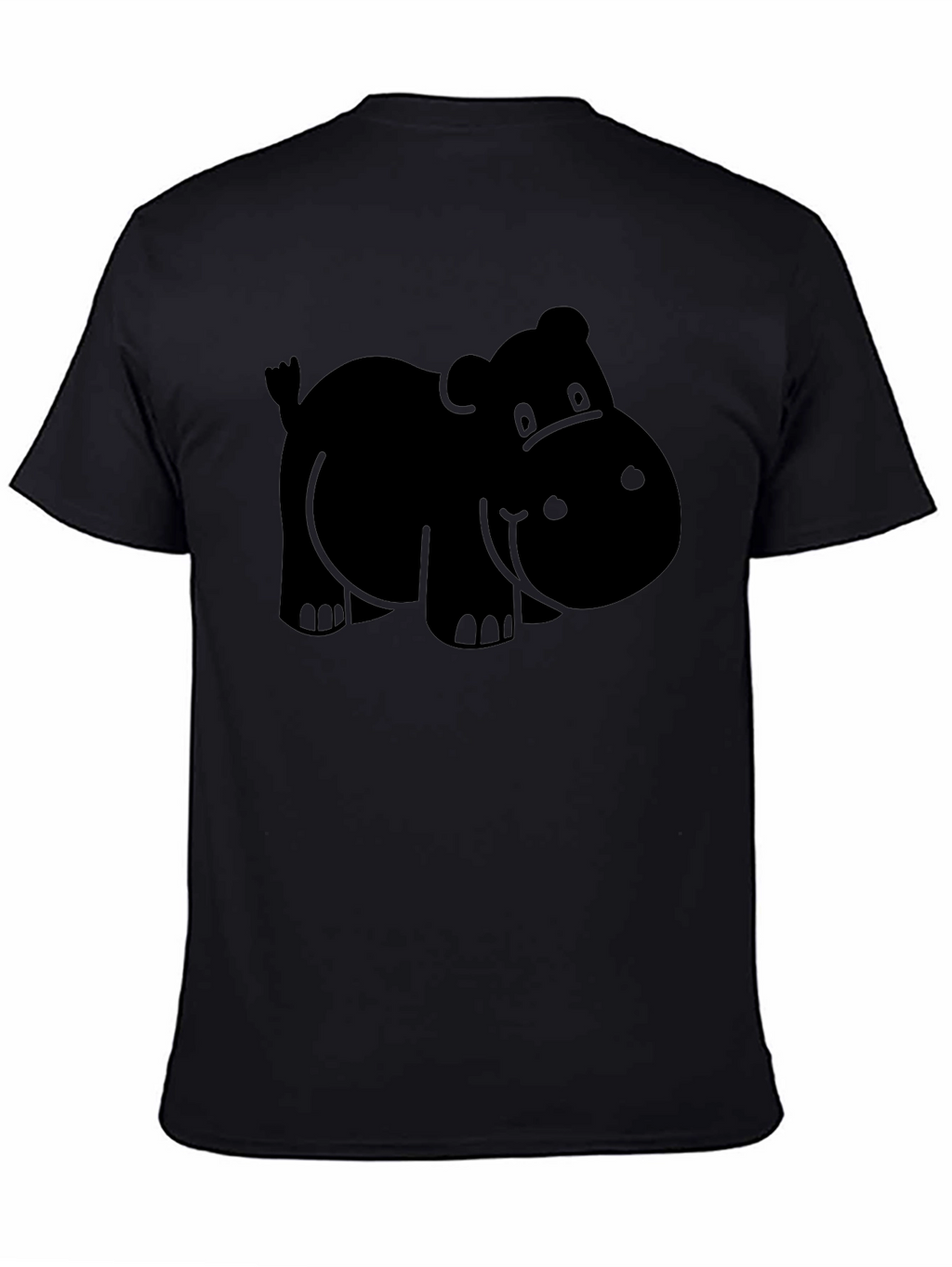 Hippo Graphic Tee - Black Cotton Comfort