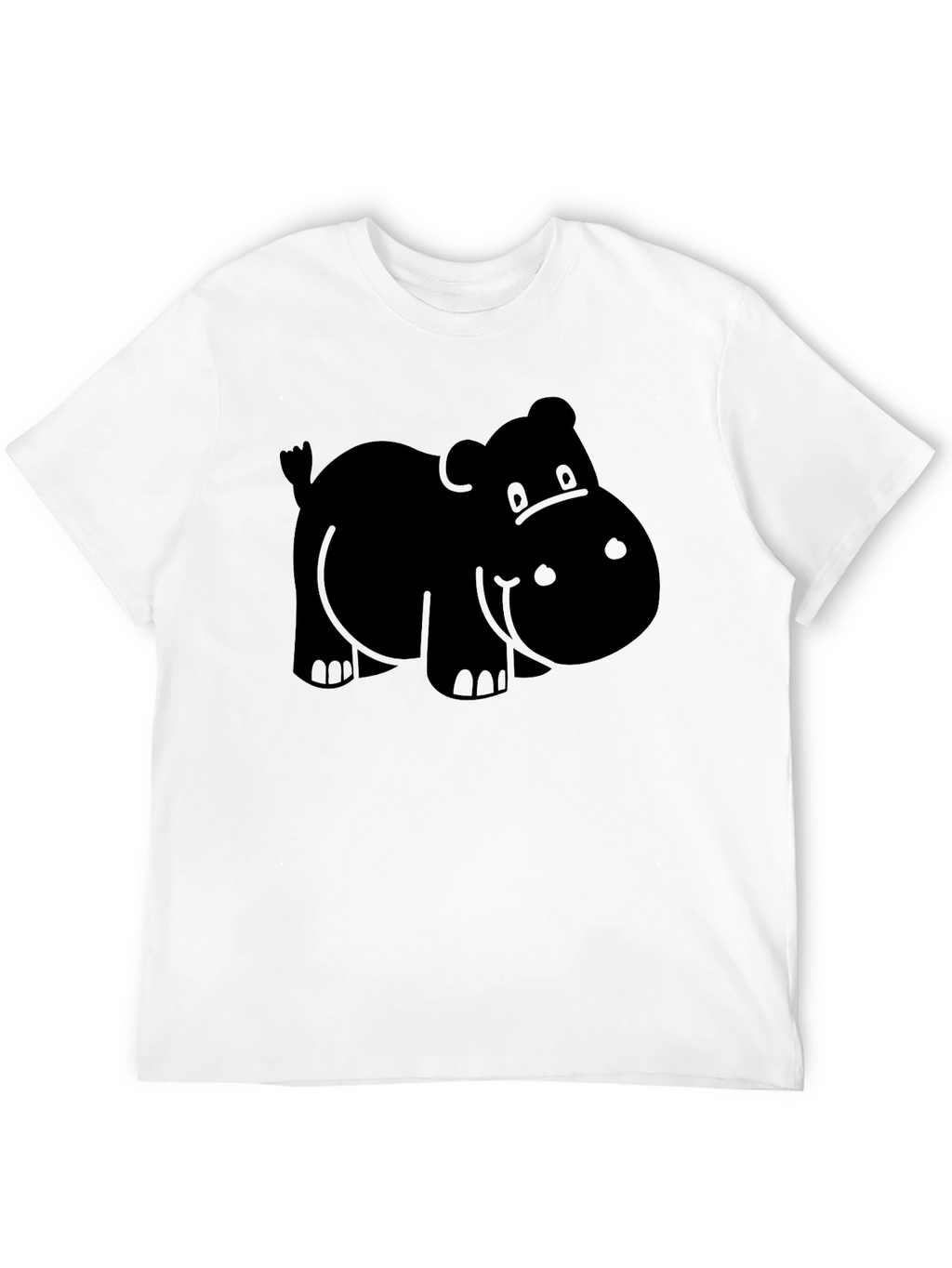Hippo Graphic Tee - Black Cotton Comfort