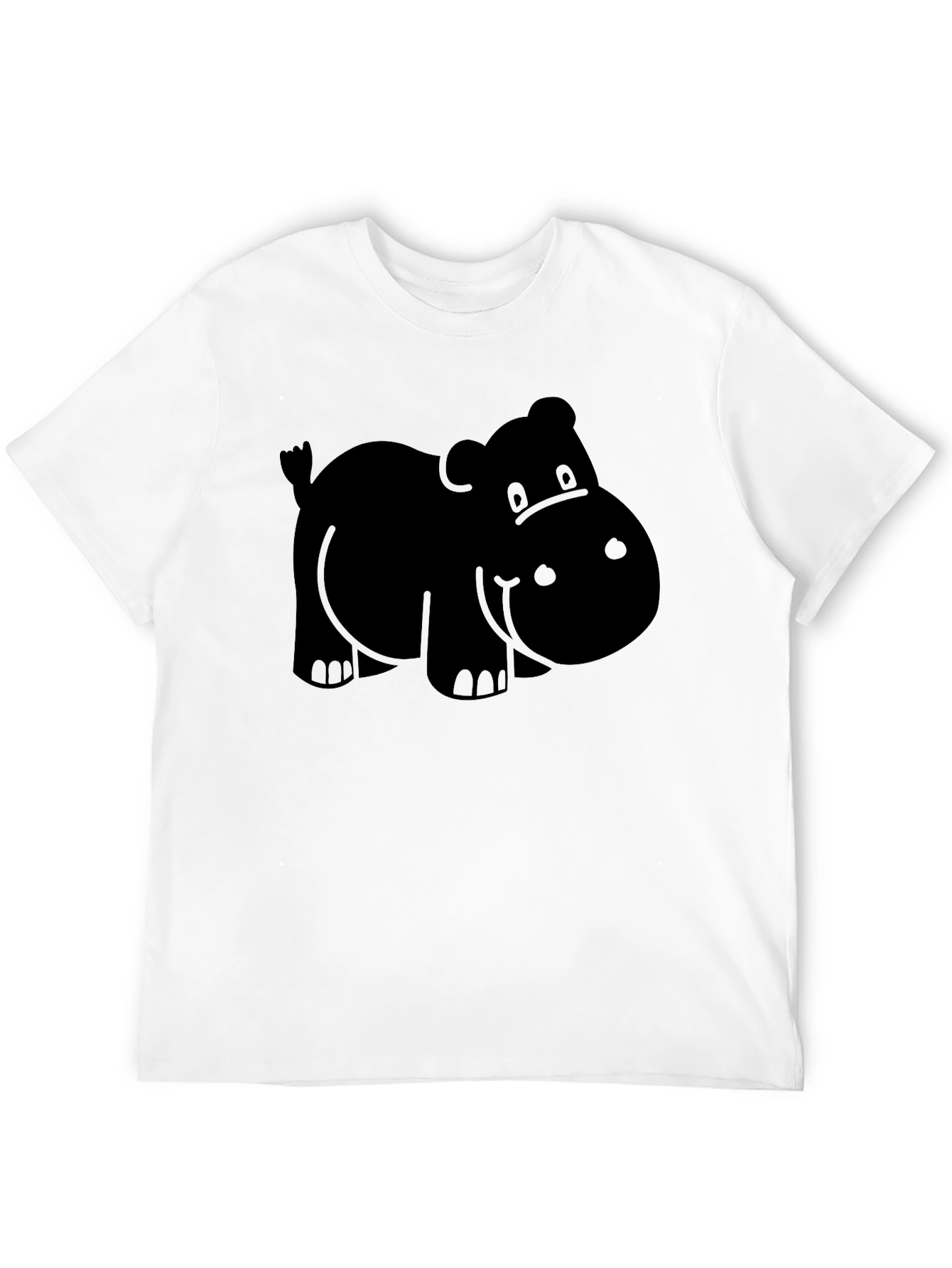 Hippo Graphic Tee - Black Cotton Comfort