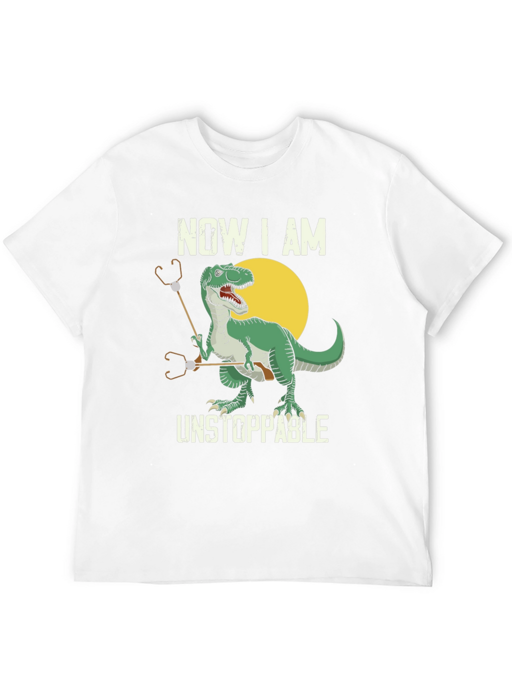 T-Rex Stethoscope Black T-Shirt - Now I am Unstoppable