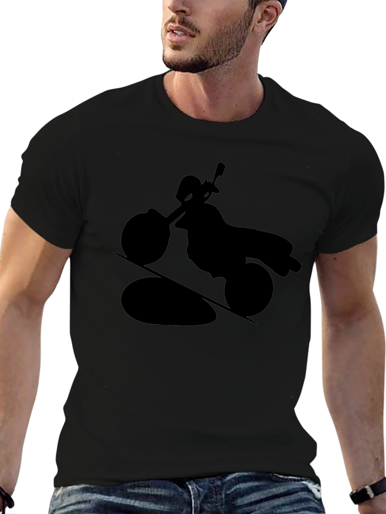 Motorcycle Silhouette T-Shirt - Black