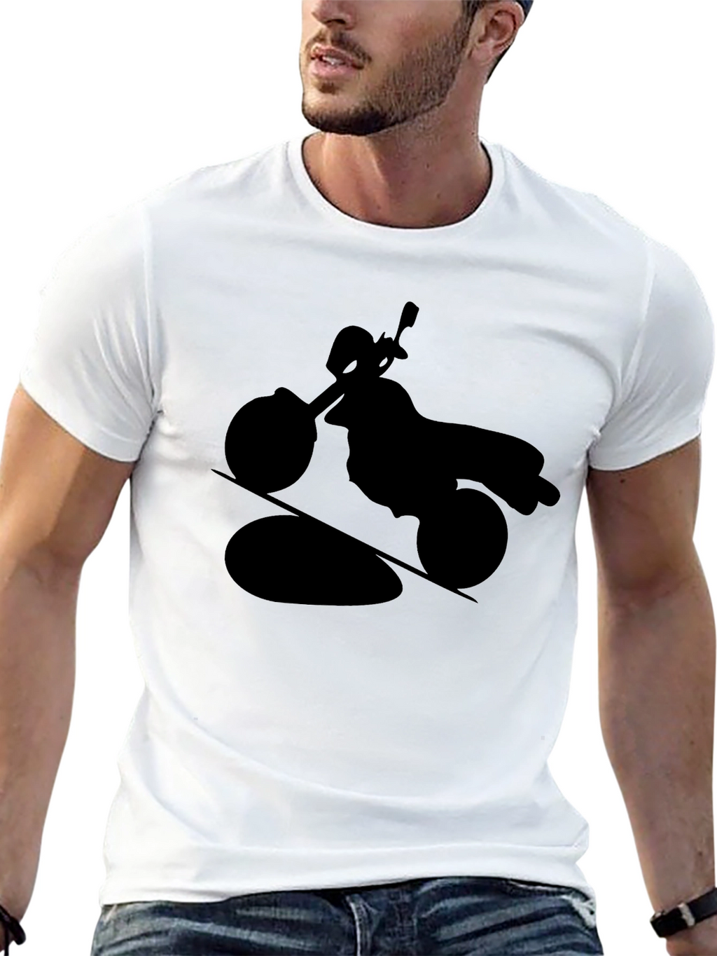 Motorcycle Silhouette T-Shirt - Black