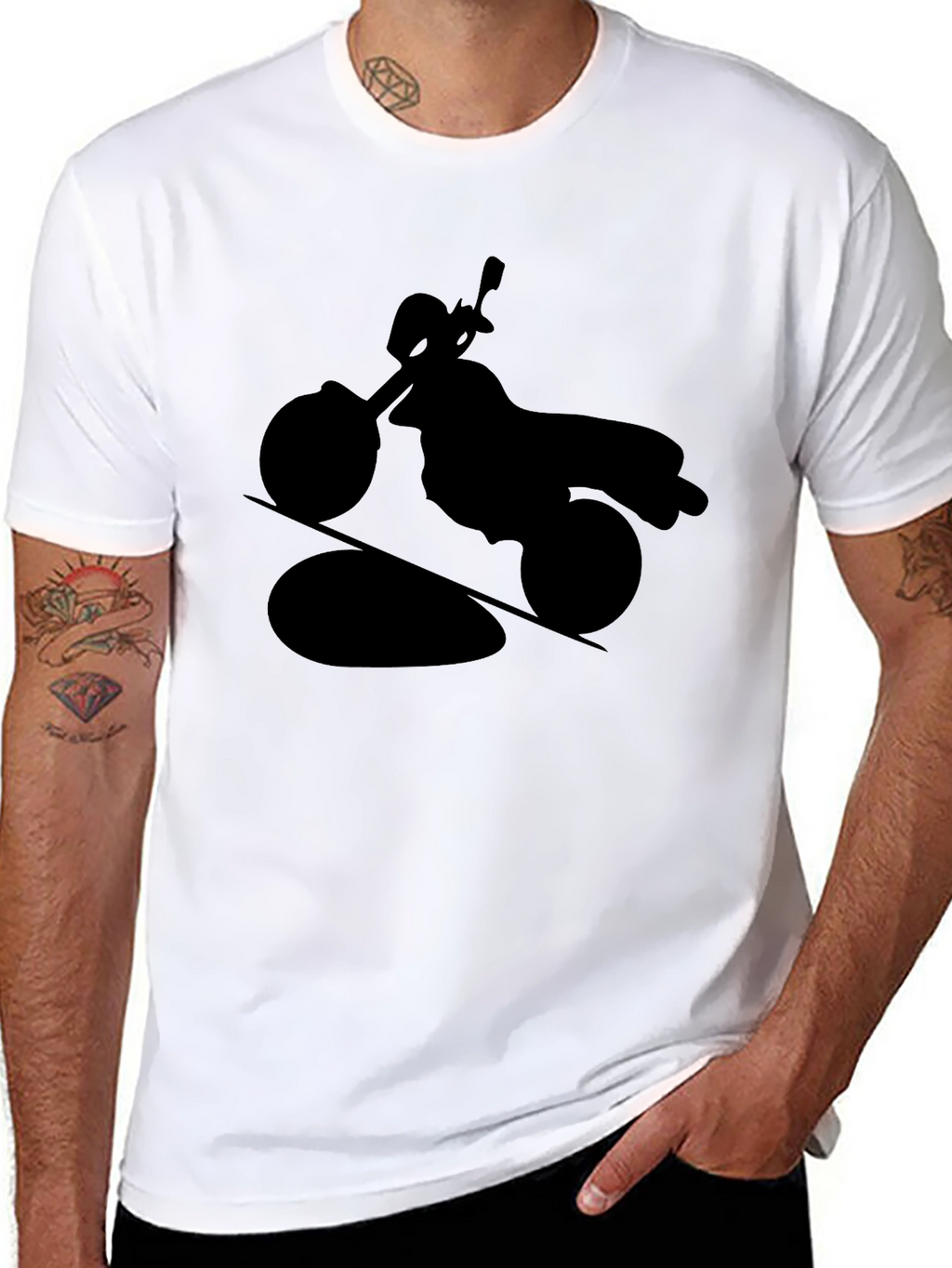 Motorcycle Silhouette T-Shirt - Black