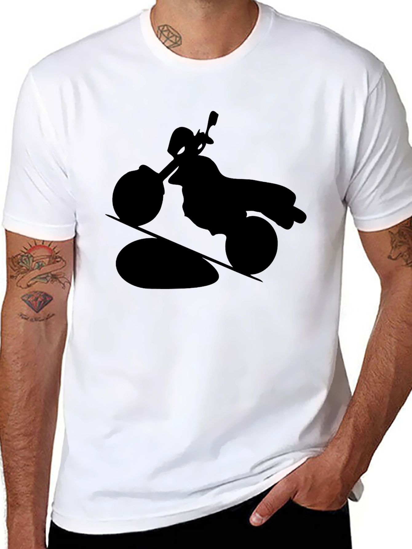 Motorcycle Silhouette T-Shirt - Black
