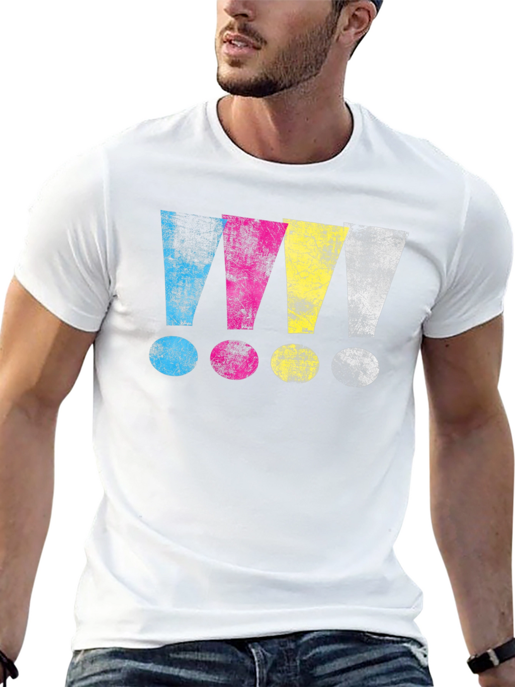 CMYK Exclamation Point Graphic T-Shirt