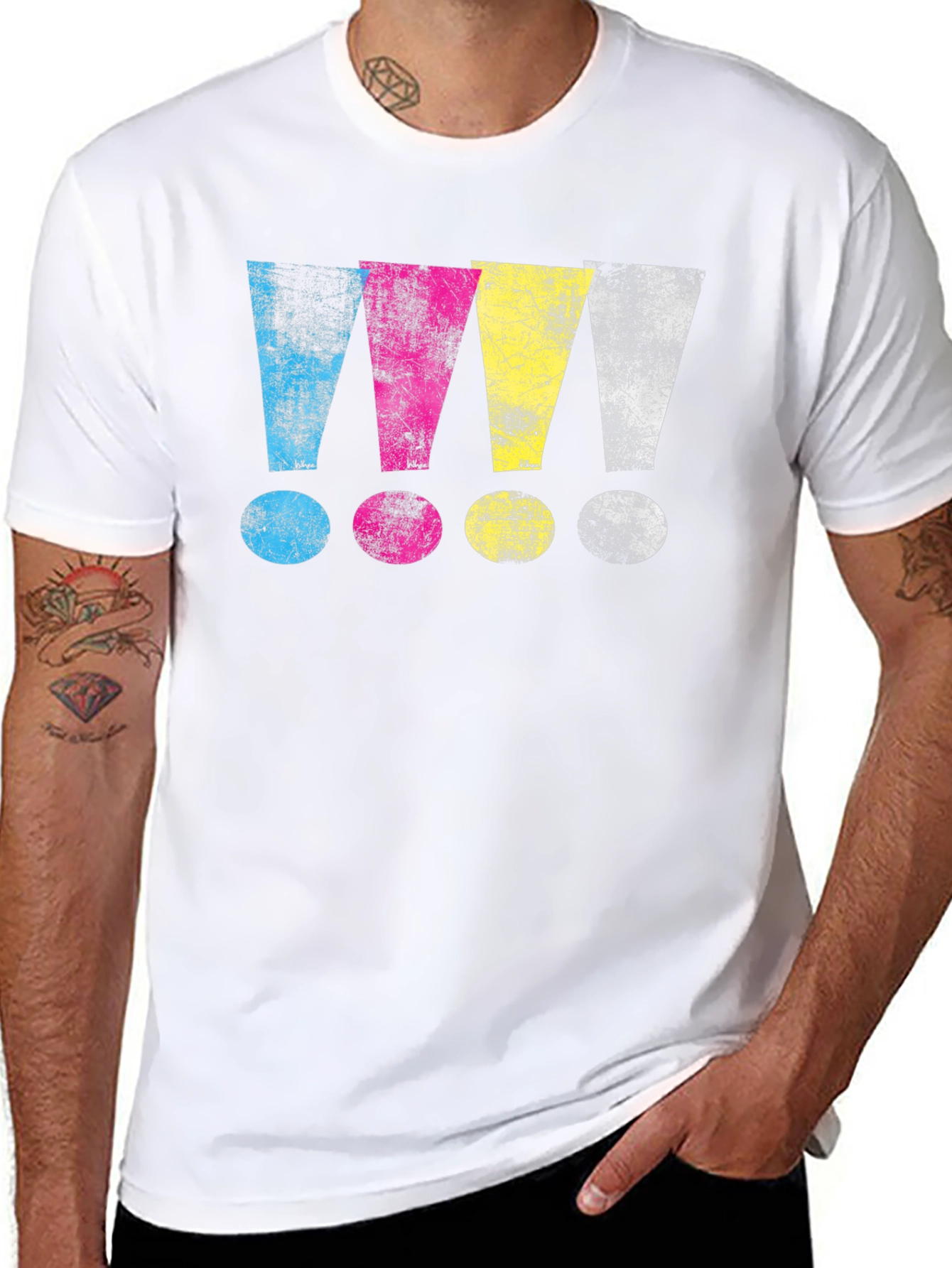 CMYK Exclamation Point Graphic T-Shirt
