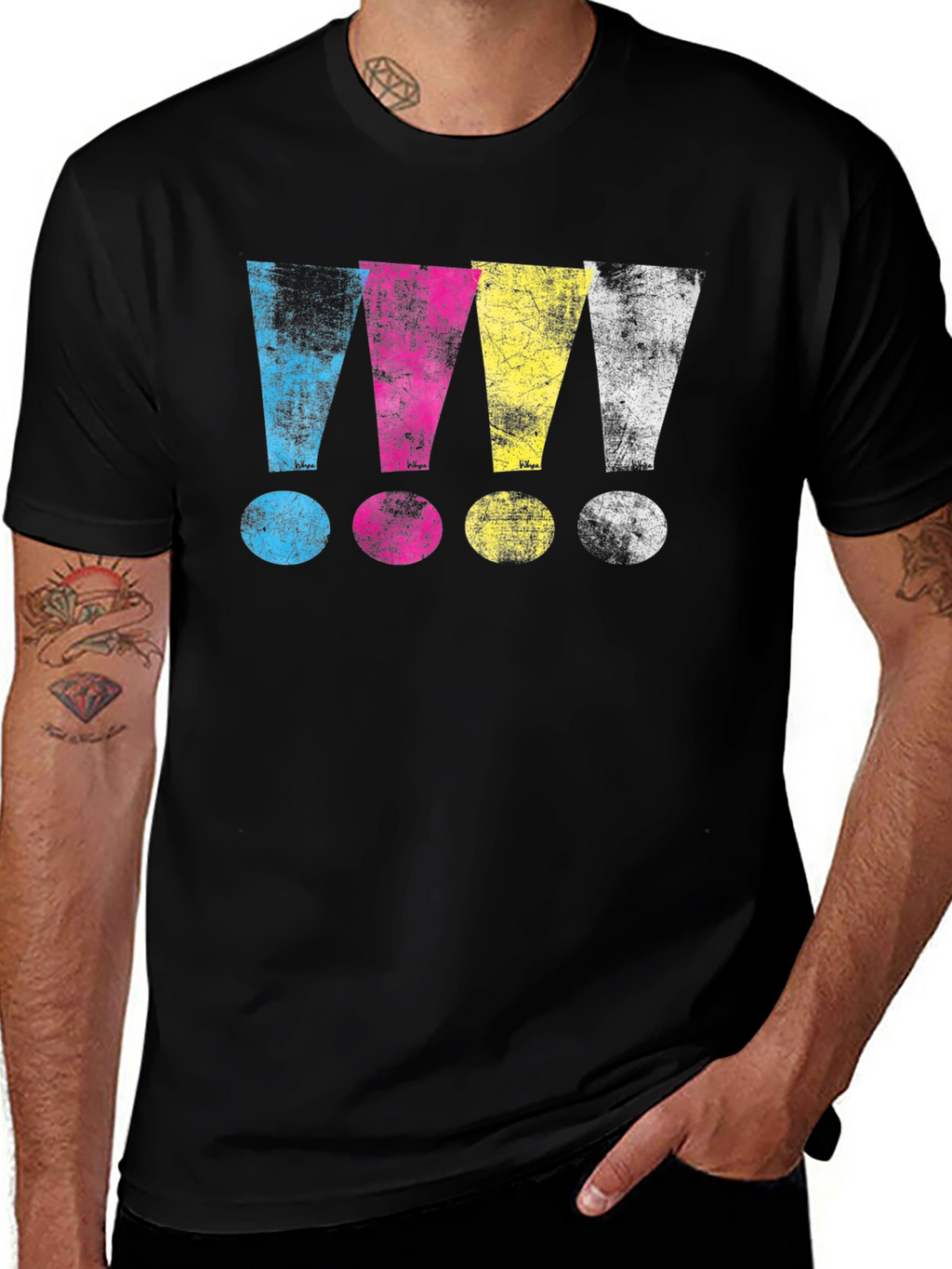 CMYK Exclamation Point Graphic T-Shirt