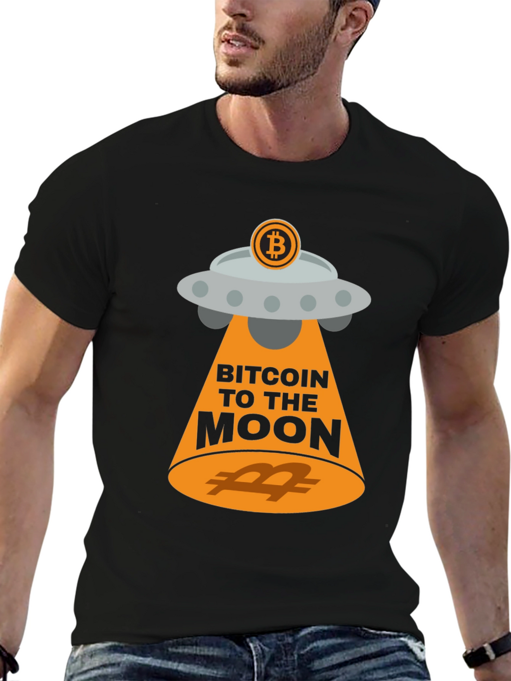 Bitcoin to the Moon Graphic T-Shirt