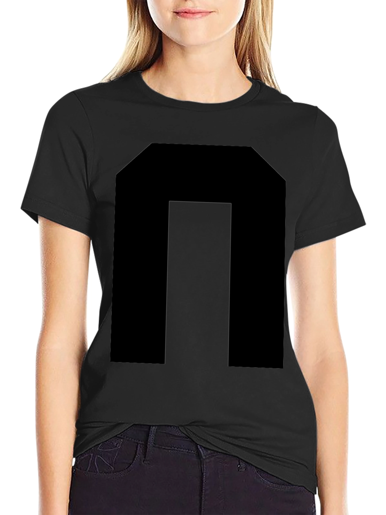 Bold Black Graphic Tee - Modern Minimalist Style