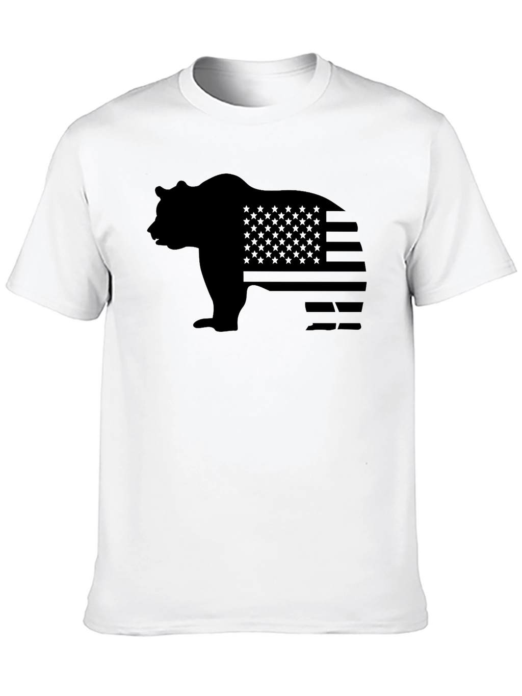 American Bear Silhouette T-Shirt - Patriotic Design