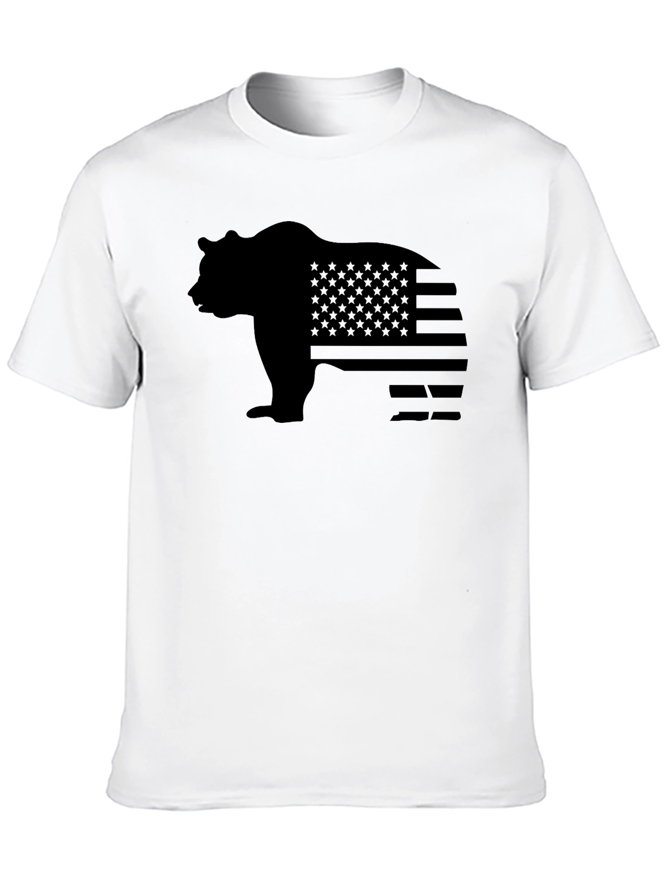 American Bear Silhouette T-Shirt - Patriotic Design