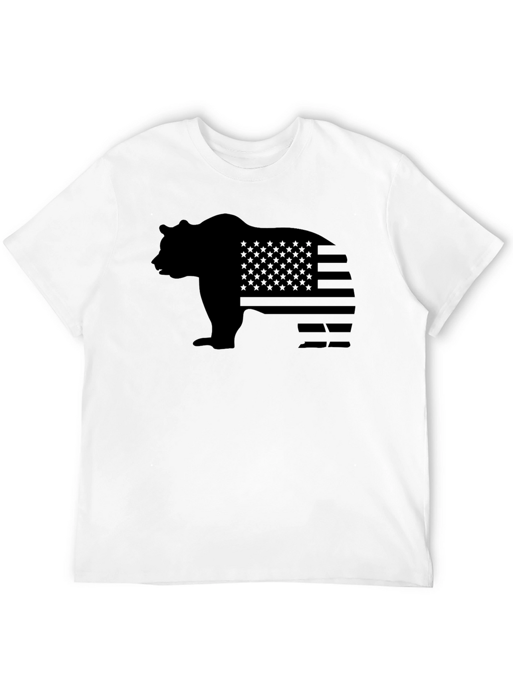 American Bear Silhouette T-Shirt - Patriotic Design