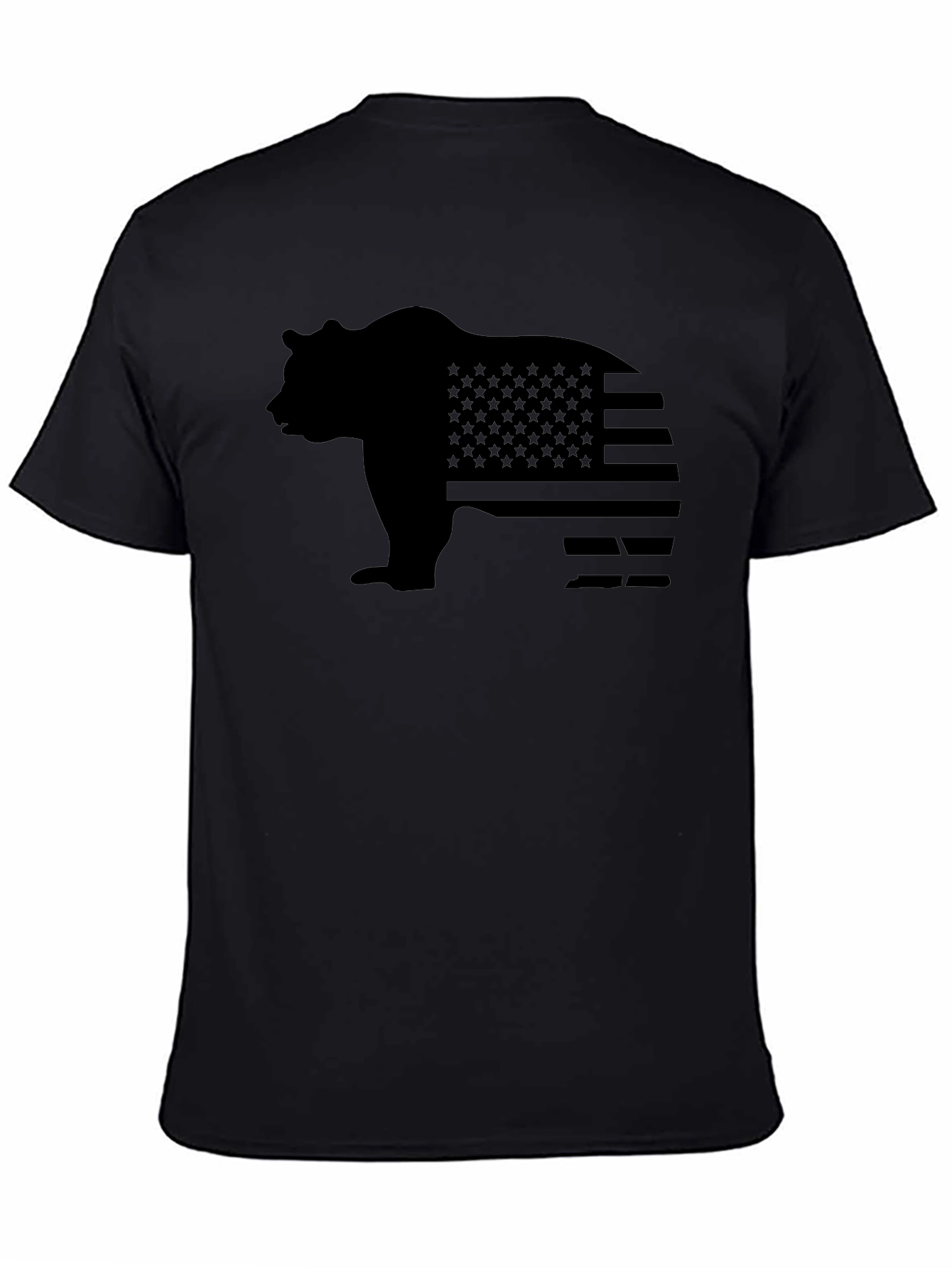 American Bear Silhouette T-Shirt - Patriotic Design