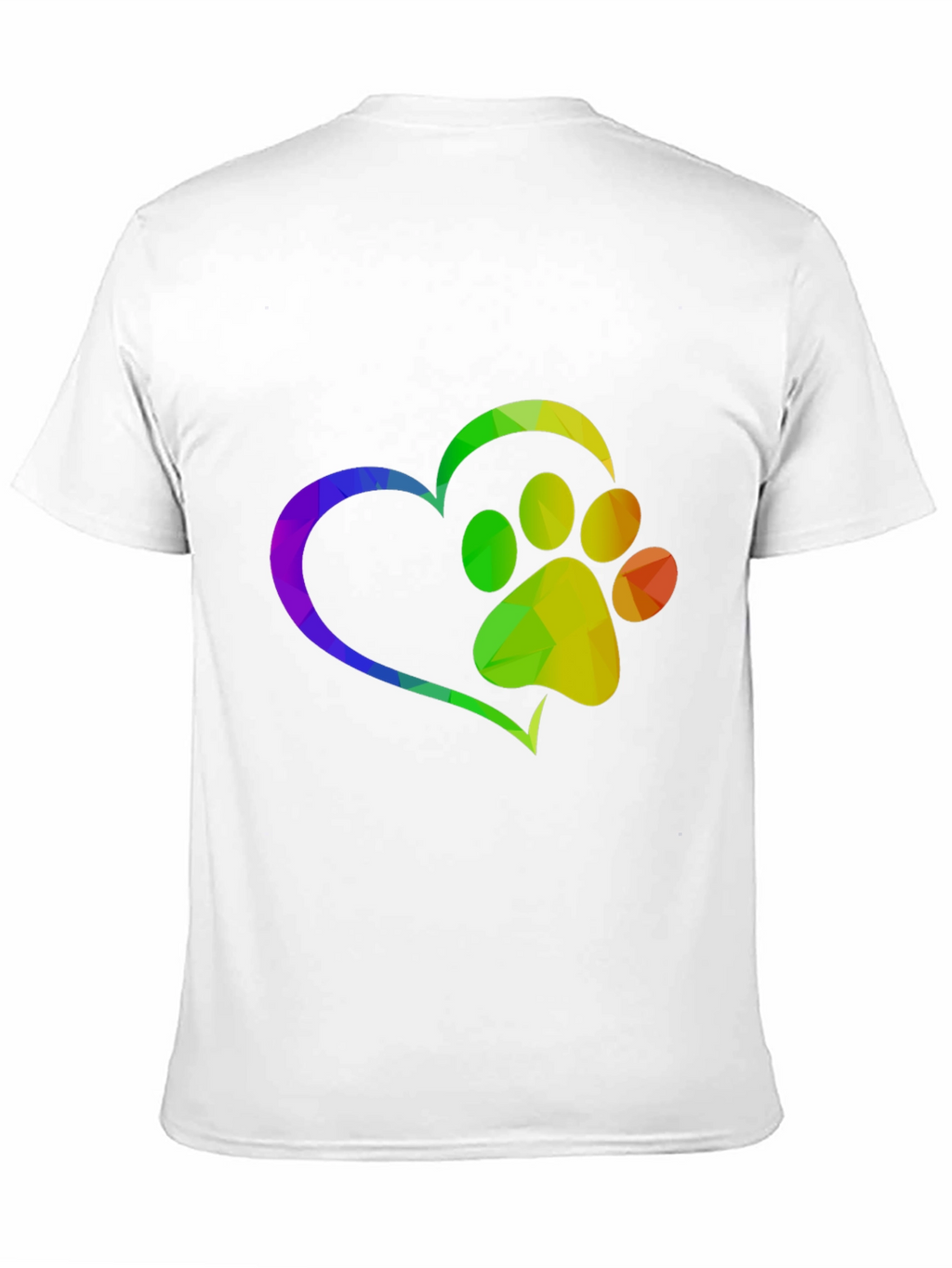 Rainbow Paw Print Heart T-Shirt