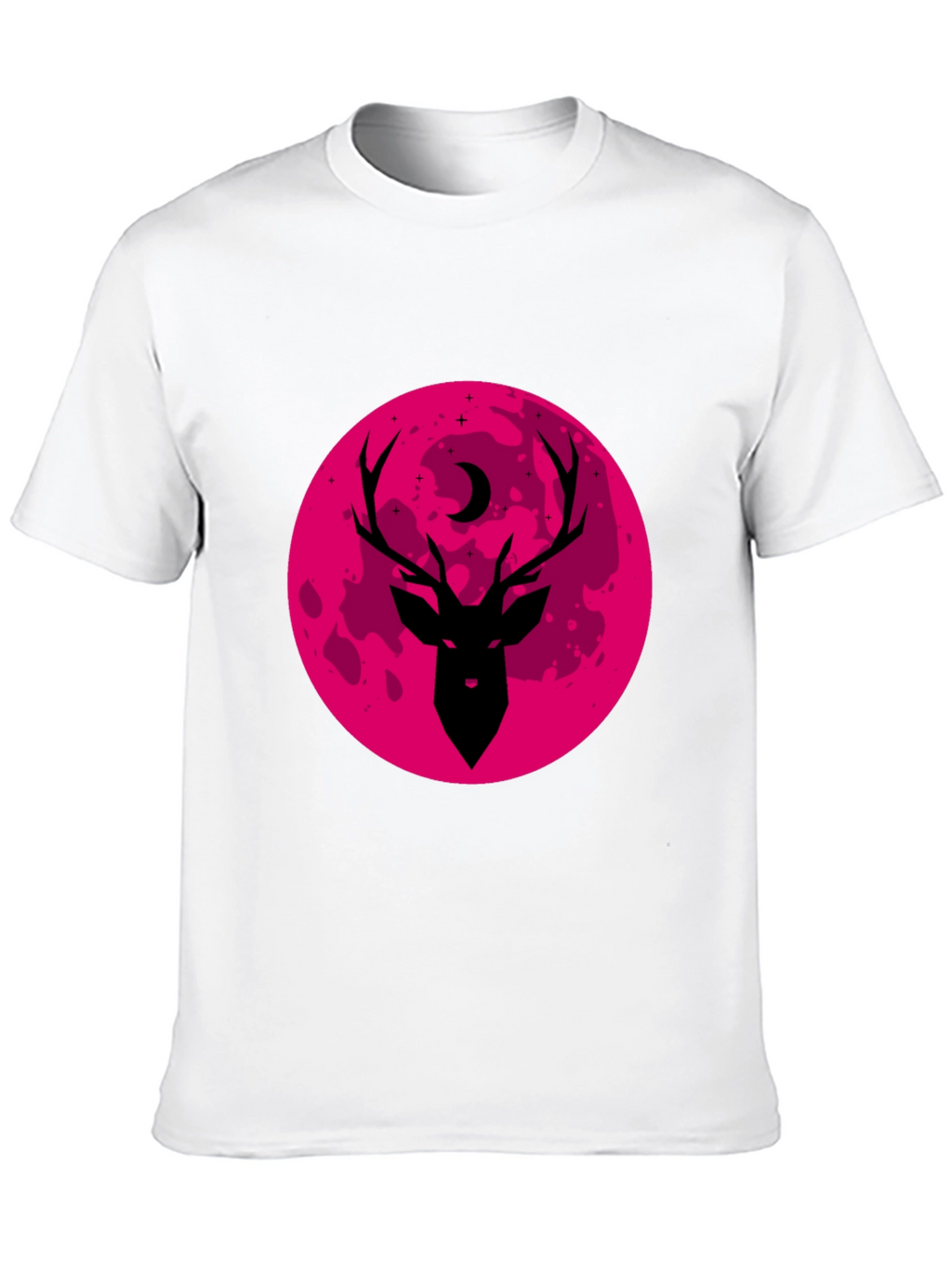 Deer & Moon Graphic Black Tee
