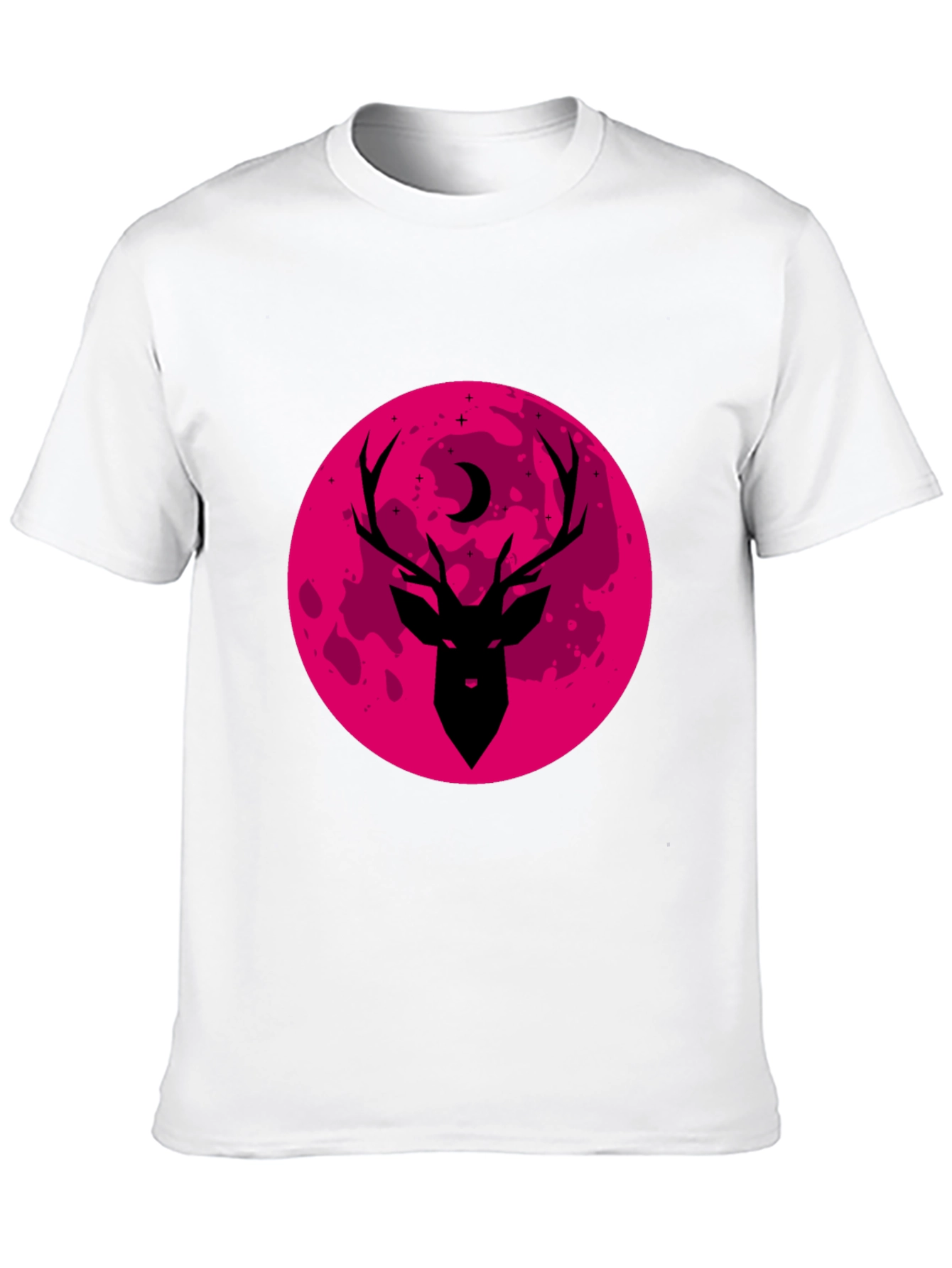 Deer & Moon Graphic Black Tee