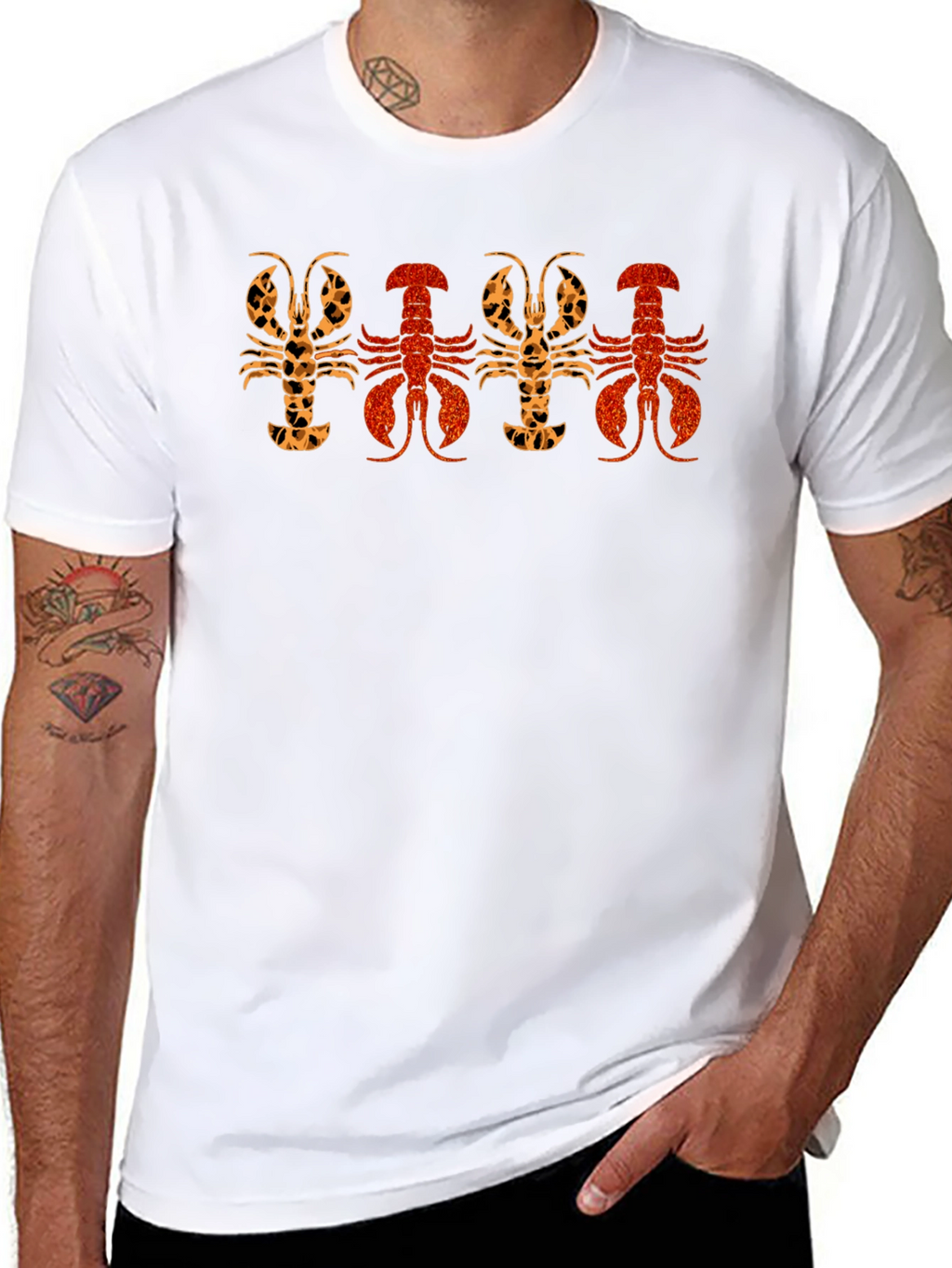 Lobster Print Crew Neck T-Shirt