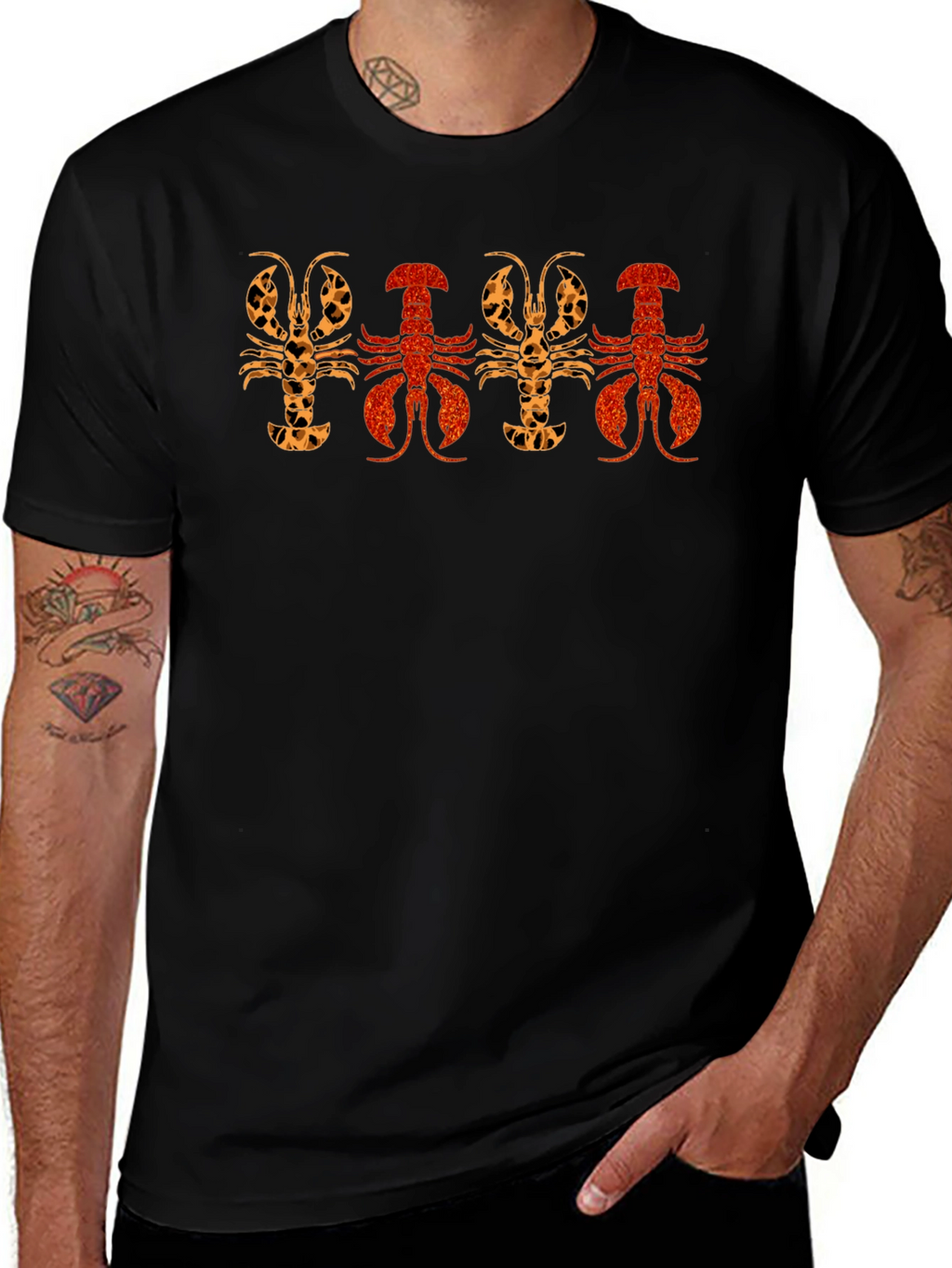 Lobster Print Crew Neck T-Shirt