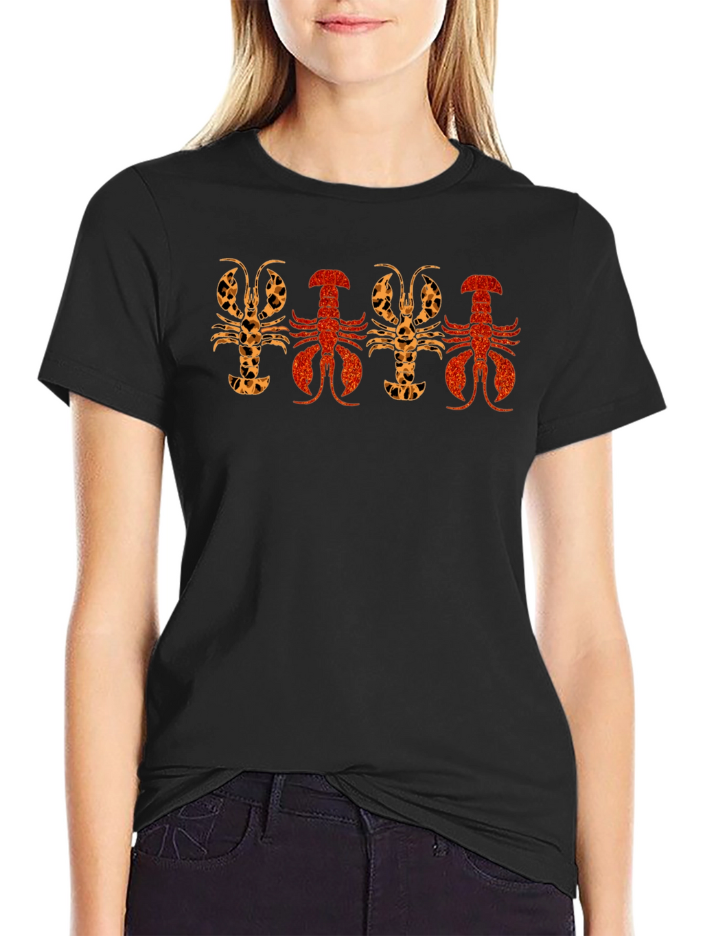 Lobster Print Crew Neck T-Shirt