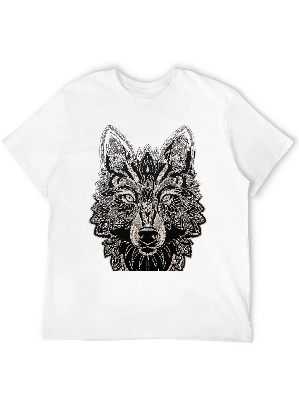 Wolf Graphic Tee - Black Cotton T-Shirt