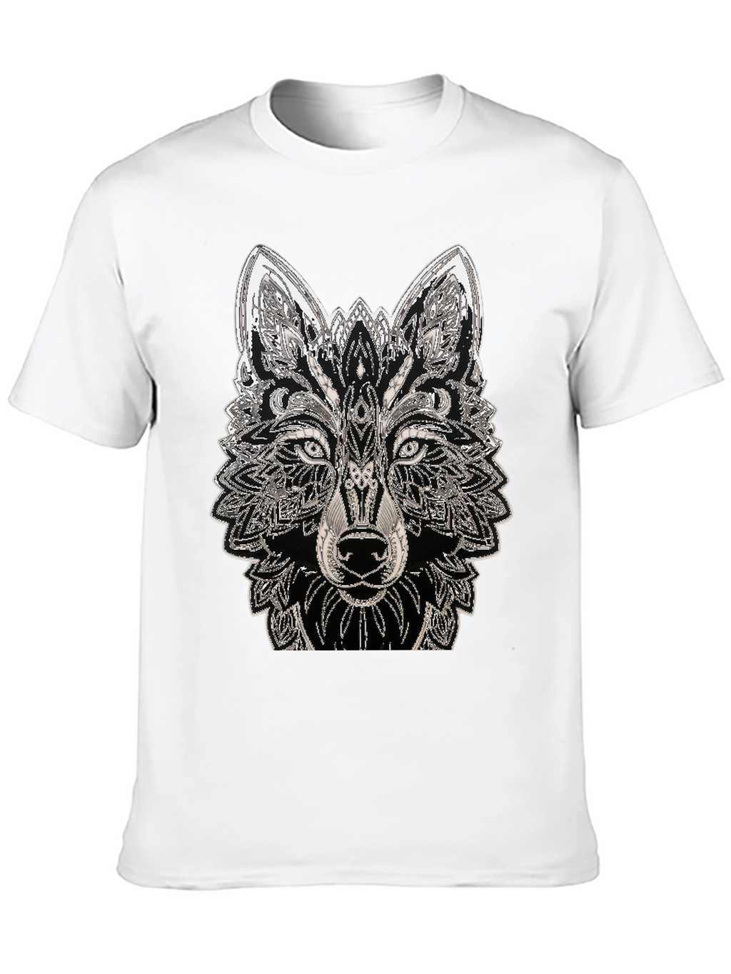 Wolf Graphic Tee - Black Cotton T-Shirt