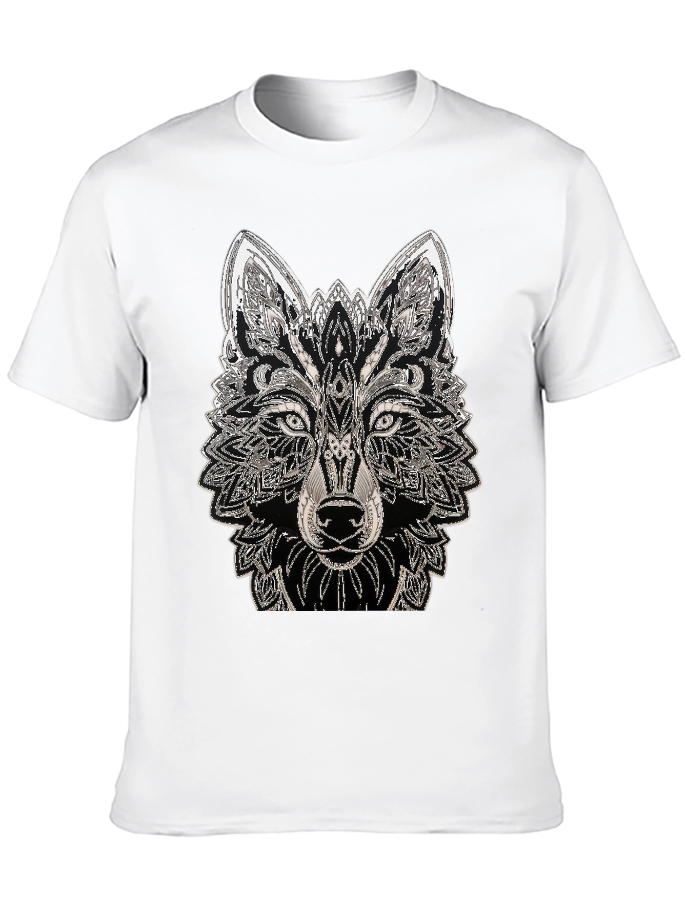 Wolf Graphic Tee - Black Cotton T-Shirt