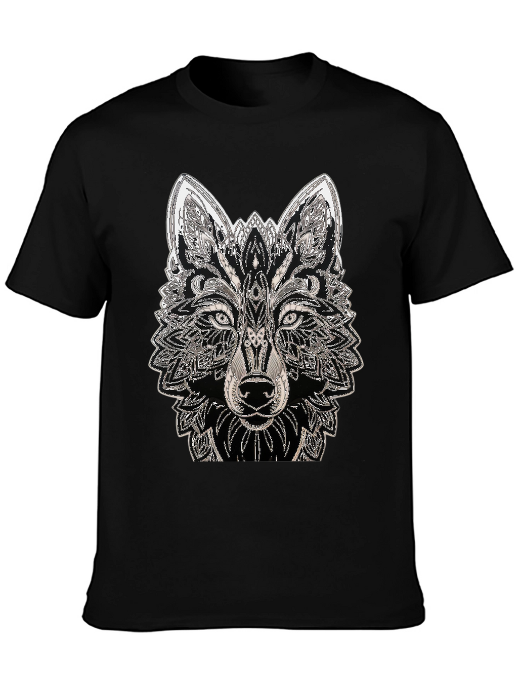 Wolf Graphic Tee - Black Cotton T-Shirt