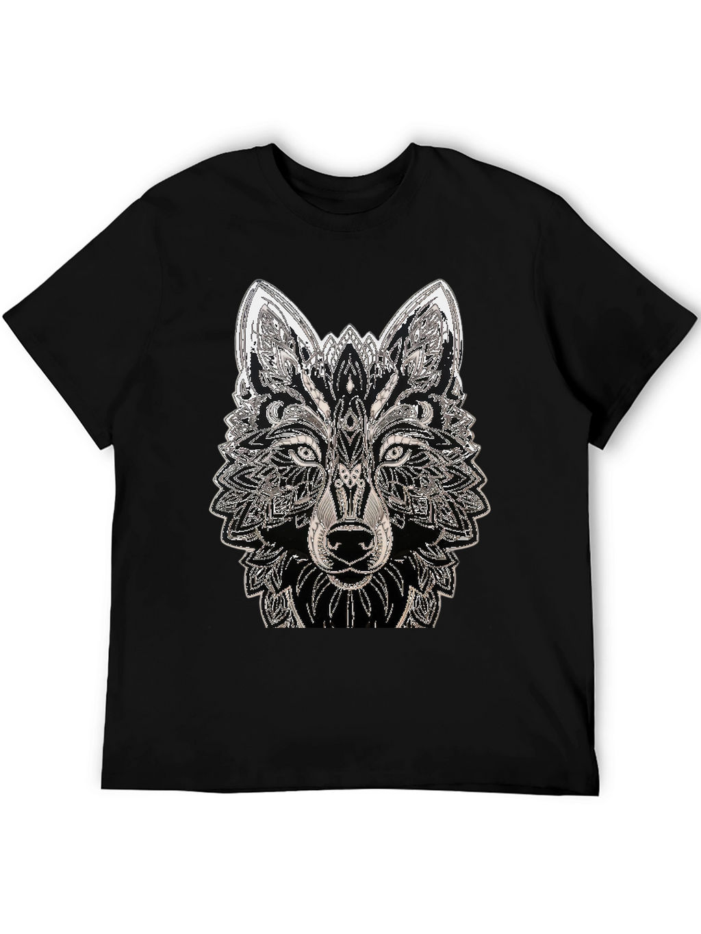 Wolf Graphic Tee - Black Cotton T-Shirt