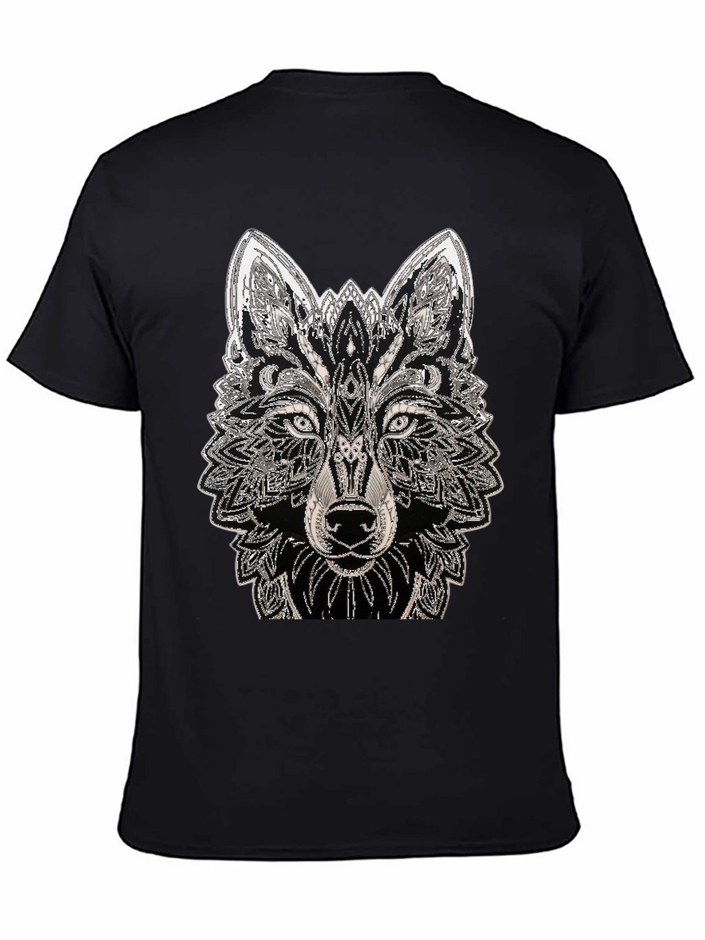 Wolf Graphic Tee - Black Cotton T-Shirt