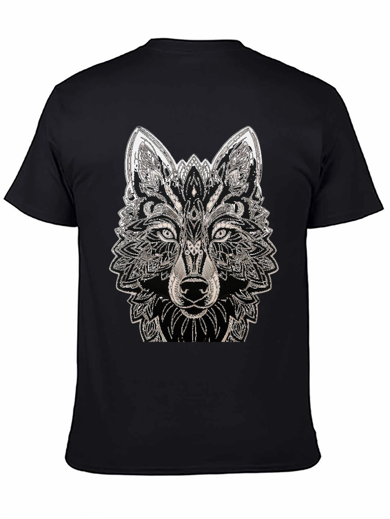 Wolf Graphic Tee - Black Cotton T-Shirt