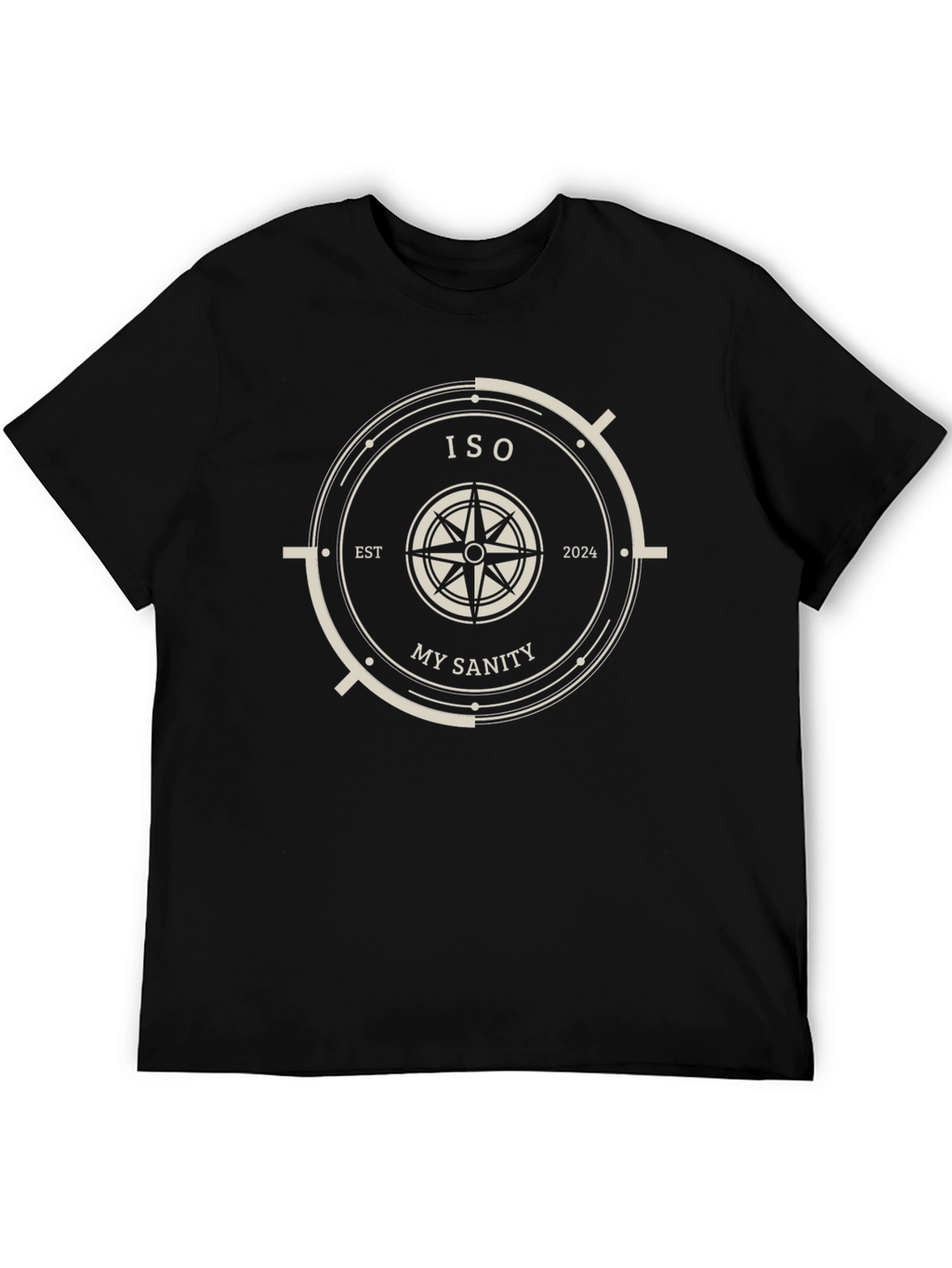 ISO My Sanity Black T-Shirt Compass Design