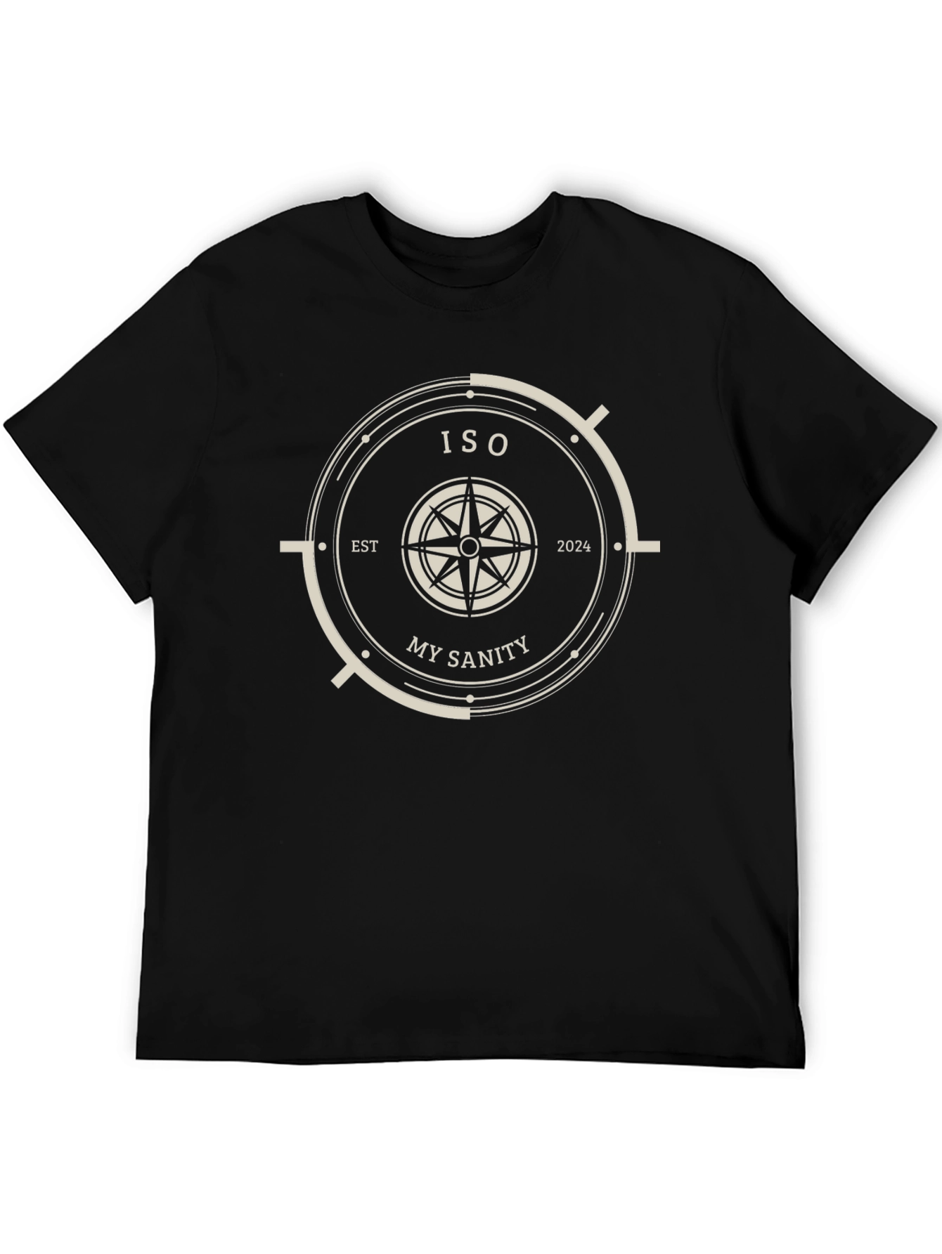 ISO My Sanity Black T-Shirt Compass Design