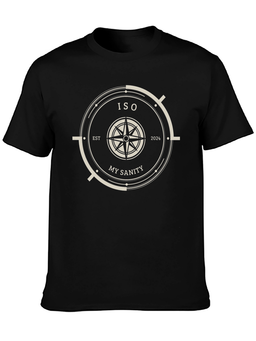 ISO My Sanity Black T-Shirt Compass Design
