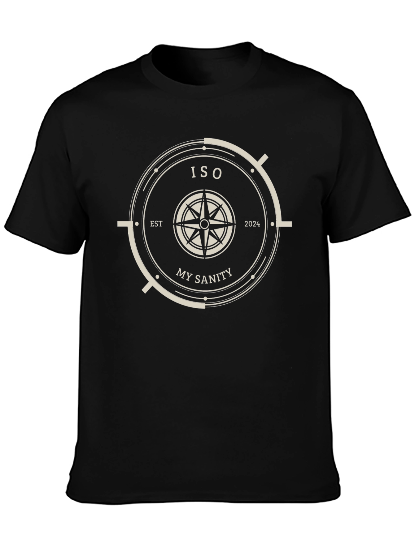 ISO My Sanity Black T-Shirt Compass Design