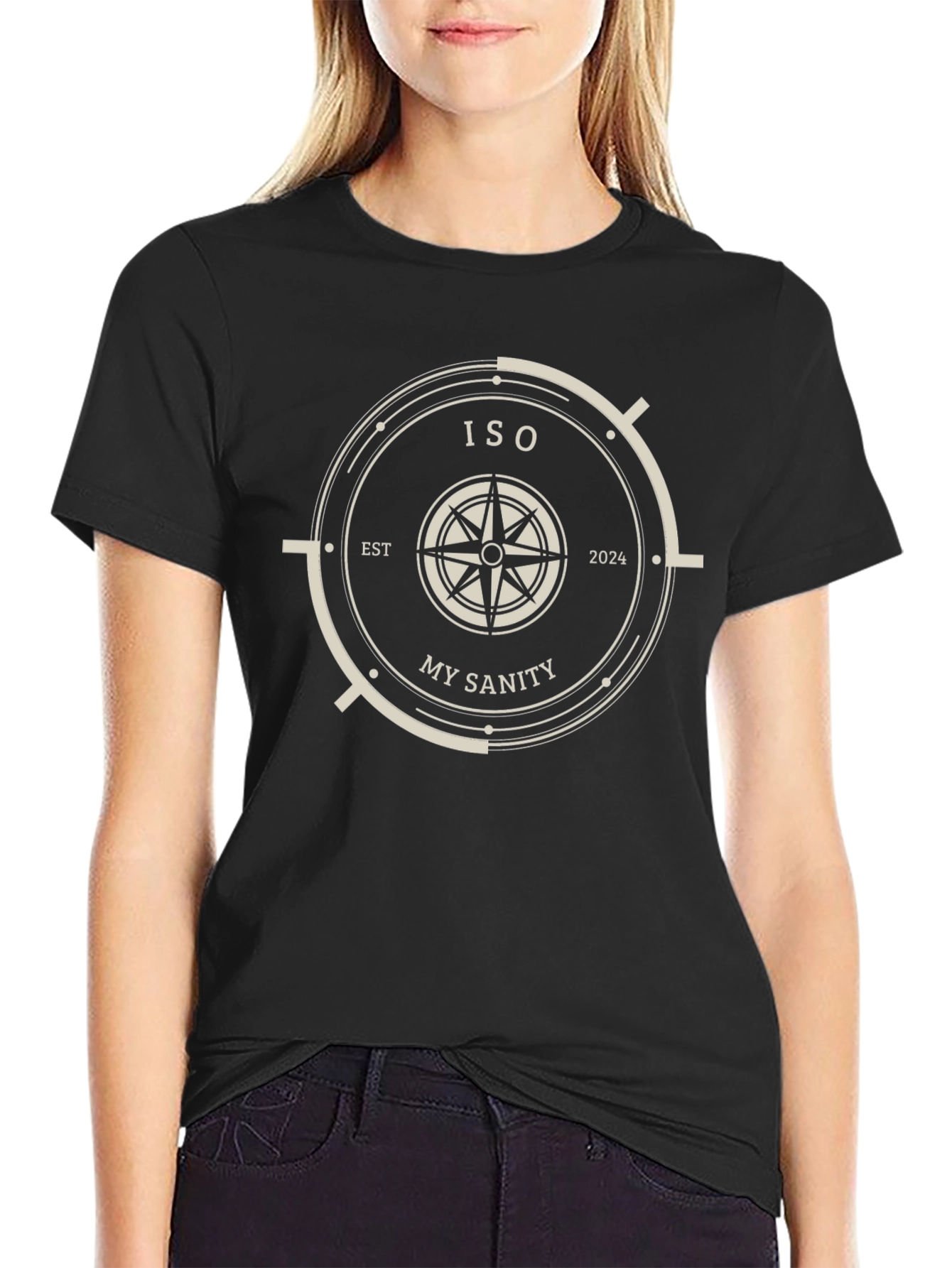 ISO My Sanity Black T-Shirt Compass Design