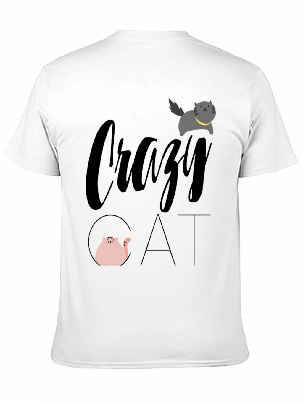 Crazy Cat Graphic Tee - Unisex Black T-Shirt
