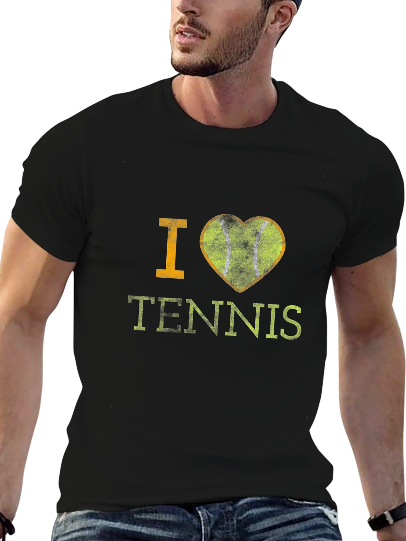 I Love Tennis Graphic T-Shirt - Black