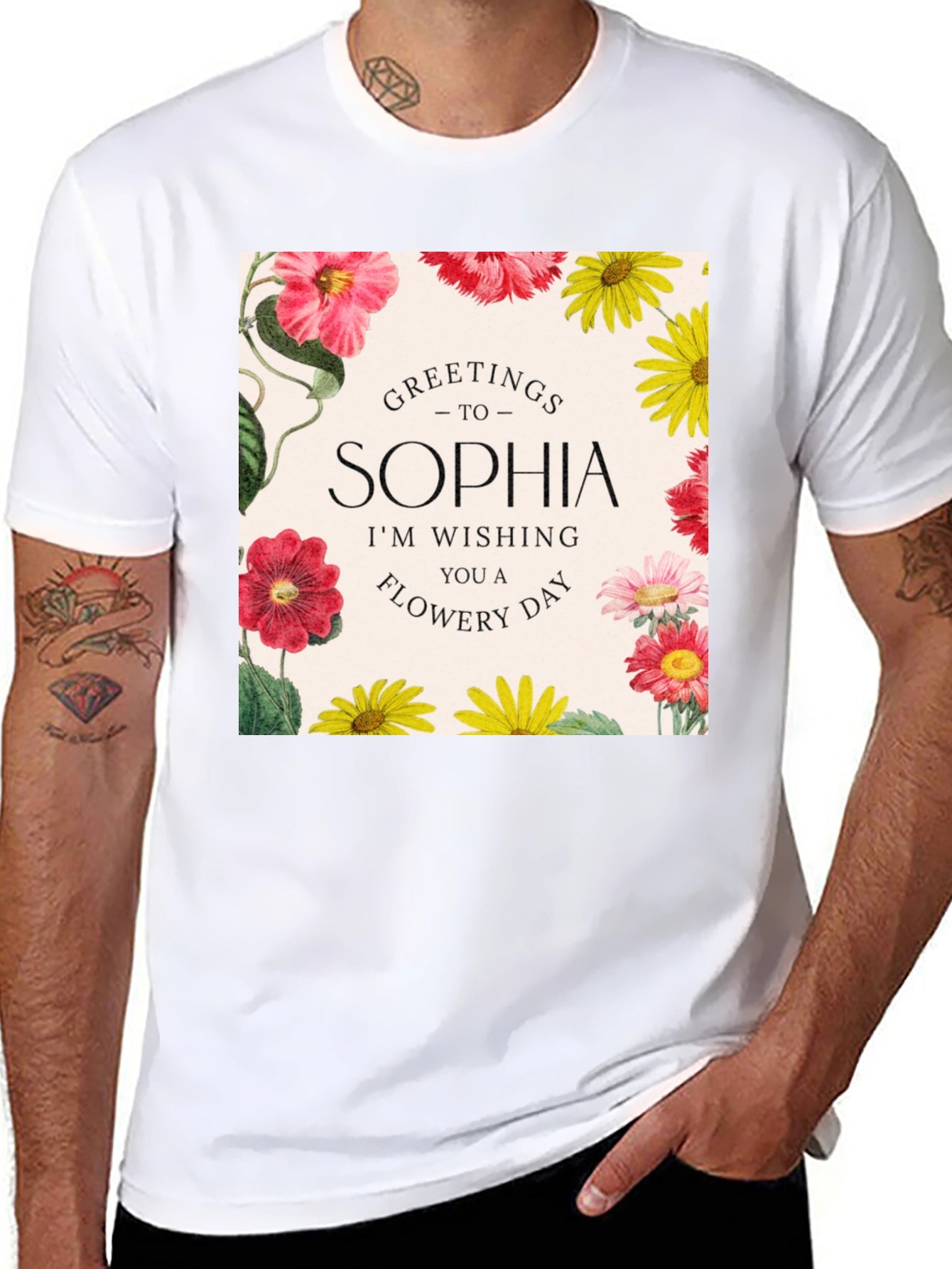 Personalized Sophia Floral T-Shirt